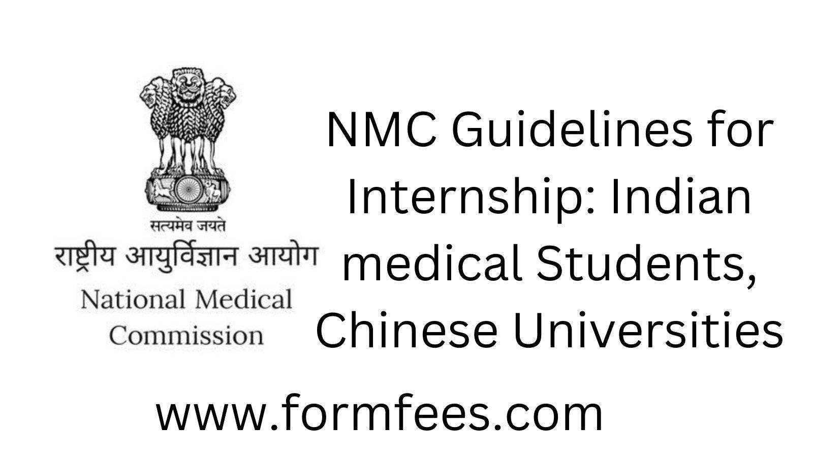 NMC Guidelines for Internship Indian medical Students Chinese Universities
