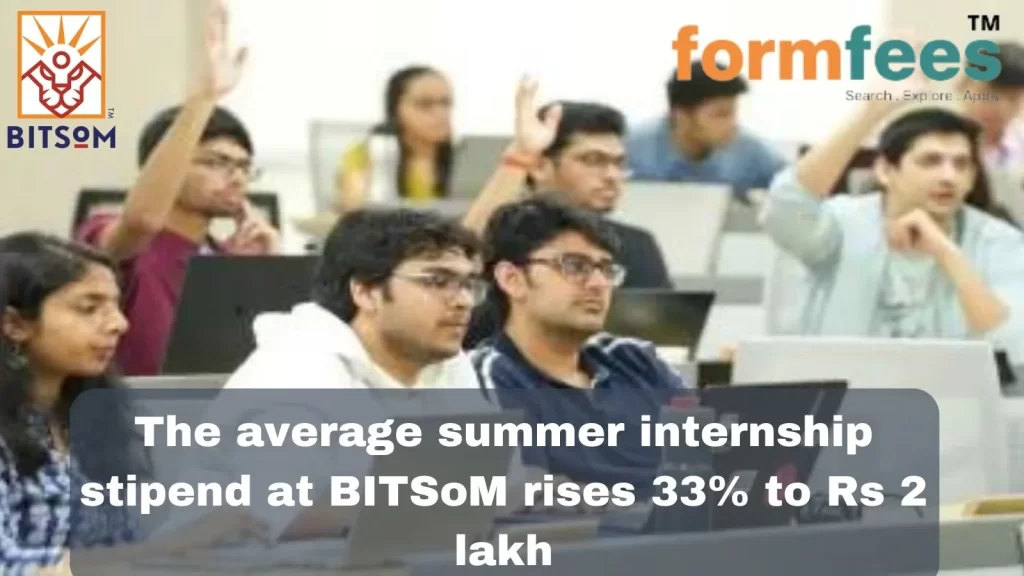 The average summer internship stipend at BITSoM rises 33% to Rs 2 lakh
