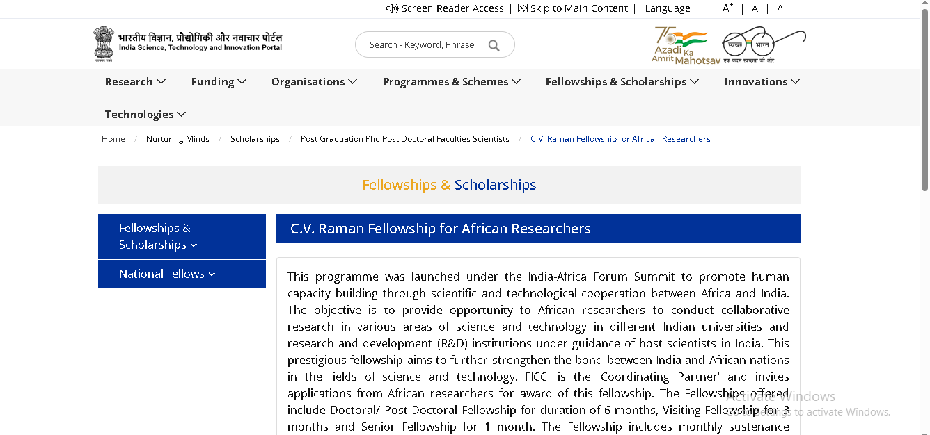 CV Raman Fellowship for Science Students: Apply Now for a Prestigious Research Opportunity