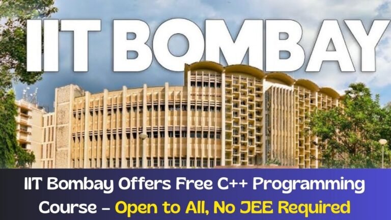 IIT Bombay Offers Free C++ Programming Course – Open to All, No JEE ...