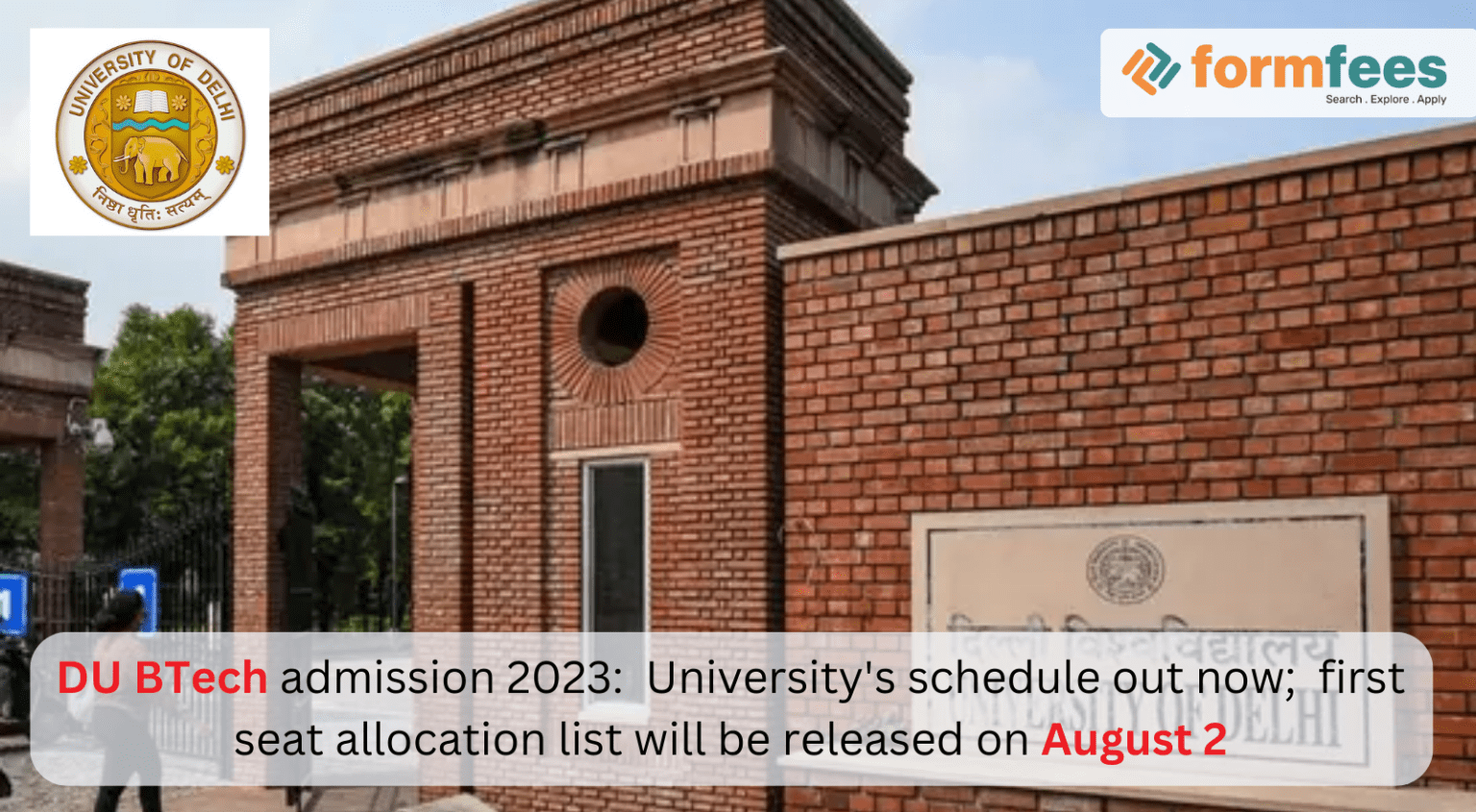 DU BTech Admission 2023: University’s Schedule Out Now, First Seat ...