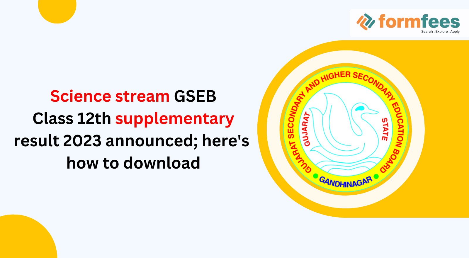 Science stream GSEB Class 12th supplementary result 2023 announced ...